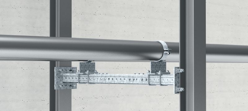 MIC-E 连接件 热浸镀锌 (HDG) 连接件，用于纵向连接 MI 方管，适用于重型应用中的长跨度 产品应用 1